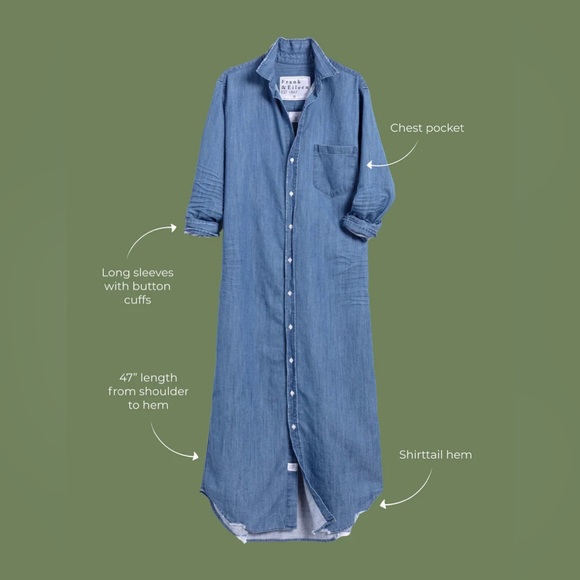 Frank & Eileen Rory Vintage Maxi Shirt Dress NWOT - Picture 3 of 6